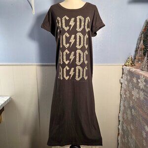 ACDC Medium Black Animal Print Shortsleeve Summer Casual Festival Concert Dress